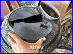 Vtg Cast Iron Wood Stove Round Oak Stove Estate of P. D. Beckwith Dowagiac M18