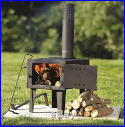 WOOD BURNING STOVE Outdoor Chimney Camping Iron Pipe Tent Heater Wild Fish Cook