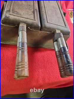 Wagner Ware Cast Iron Hotel Waffle Iron with Rectangle Paddles, & Riser. (Project)
