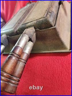 Wagner Ware Cast Iron Hotel Waffle Iron with Rectangle Paddles, & Riser. (Project)