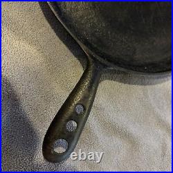 Wagner Ware Cast Iron Shallow Skillet/Griddle #1099 with Three Hole Handle