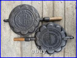 Western Importing Cast Iron Heart Shaped waffle Iron Griswold WIC Base RESTORED
