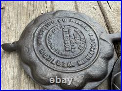 Western Importing Cast Iron Heart Shaped waffle Iron Griswold WIC Base RESTORED