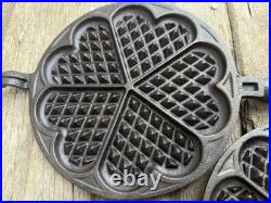 Western Importing Cast Iron Heart Shaped waffle Iron Griswold WIC Base RESTORED