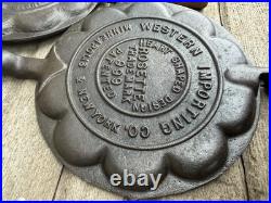 Western Importing Cast Iron Heart Shaped waffle Iron Griswold WIC Base RESTORED