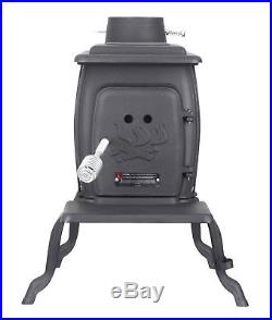 Wood Burning Stove Fire Place Heater 900 Sq Ft Pit Cooking Iron Cabin Heavy Duty