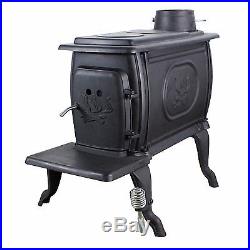 Wood Burning Stove Fireplace Heater 900SQ Feet Fire Pit Cooking Iron Cabin New