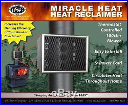 Wood Stove Miracle Heat Reclaimer Blower Circulates Heat In Home Easy To Install