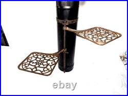 Wood Stove Pipe Warming Shelves Adjustable Trivets Antique 1869 Cast Iron