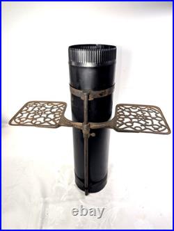 Wood Stove Pipe Warming Shelves Adjustable Trivets Antique 1869 Cast Iron