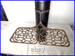 Wood Stove Pipe Warming Shelves Adjustable Trivets Antique 1869 Cast Iron