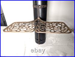 Wood Stove Pipe Warming Shelves Adjustable Trivets Antique 1869 Cast Iron
