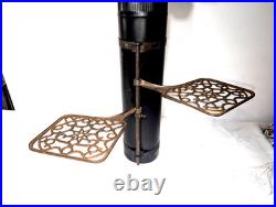 Wood Stove Pipe Warming Shelves Adjustable Trivets Antique 1869 Cast Iron
