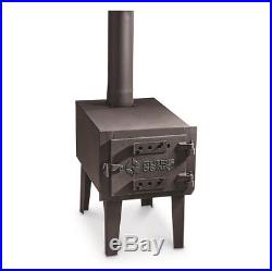 Wood Stove Portable Outdoor Burner With Chimney Camping Stove Tent Heater New