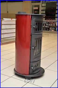 Wood stove, cooker stove, round cast iron stove with oven, wood burning stove
