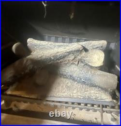 Working Cast Iron Wood Stove Black With Decorative Electric Logs