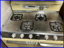 Working Vintage Roper Gas Stove & Oven Butter Yellow 1950s